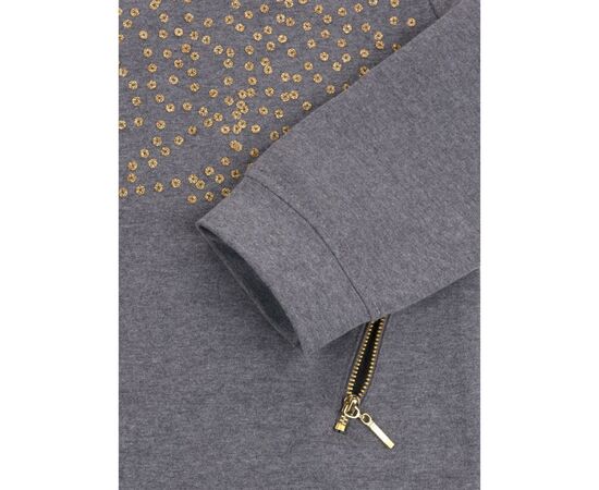 Кофта Breeze с пайетками и молниями (9367-128G-gray), изображение 5