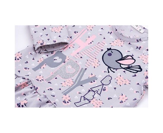 Кофта Breeze с птичкой "HAPPY" (10647-80G-gray), изображение 4 Кофта Breeze с птичкой "HAPPY" (10647-80G-gray), изображение 4