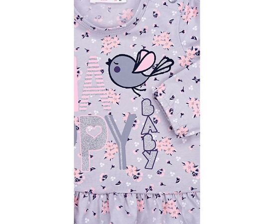 Кофта Breeze с птичкой "HAPPY" (10647-80G-gray), изображение 5 Кофта Breeze с птичкой "HAPPY" (10647-80G-gray), изображение 5