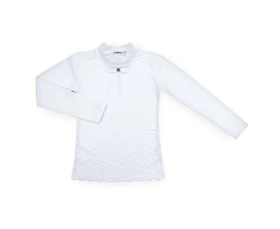 Кофта Matilda со стойкой и кружевом на полочке (8658-164-white)