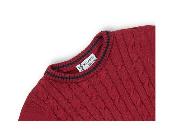Кофта Na в'язана з косами (AFB1033-122B-red), зображення 3 Кофта Na в'язана з косами (AFB1033-122B-red), зображення 3
