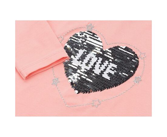 Кофта Breeze с аппликацией перевертышем "LOVE" (11227-98G-peach), изображение 4 Кофта Breeze с аппликацией перевертышем "LOVE" (11227-98G-peach), изображение 4