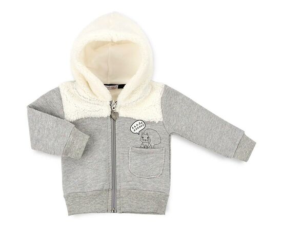 Кофта Haknur на молнии с меховым капюшоном (6943-80G-gray)