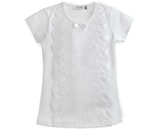 Кофта Matilda з мереживом з коротким рукавом (10497-152G-white)