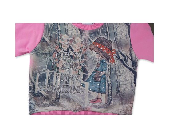 Набор детской одежды Breeze с девочкой и штанишками в цветочек (8075-92/G-pink), изображение 5