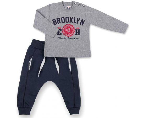 Набор детской одежды Breeze кофта и брюки серый меланж " Brooklyn" (7882-74B-gray)