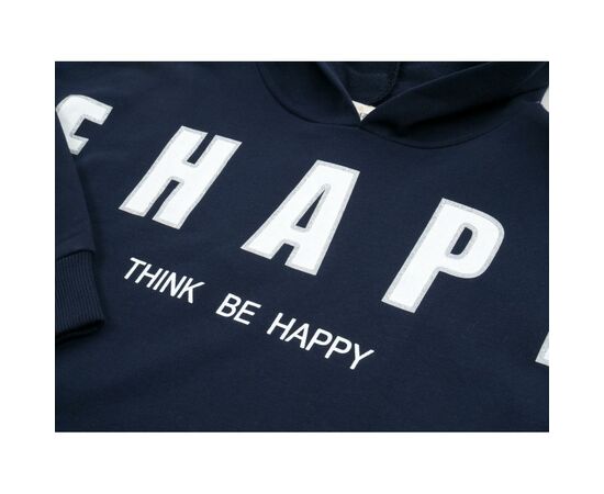 Кофта Breeze "BE HAPPY" (13136-128G-blue), изображение 4 Кофта Breeze "BE HAPPY" (13136-128G-blue), изображение 4