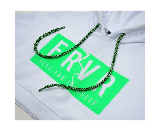 Кофта A-Yugi с капюшоном укороченная (4134-140G-white), изображение 3 Кофта A-Yugi с капюшоном укороченная (4134-140G-white), изображение 3