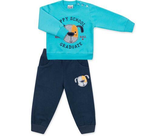 Набор детской одежды E&H с собачкой "PUPPY SCHOOL" (8653-74B-blue)