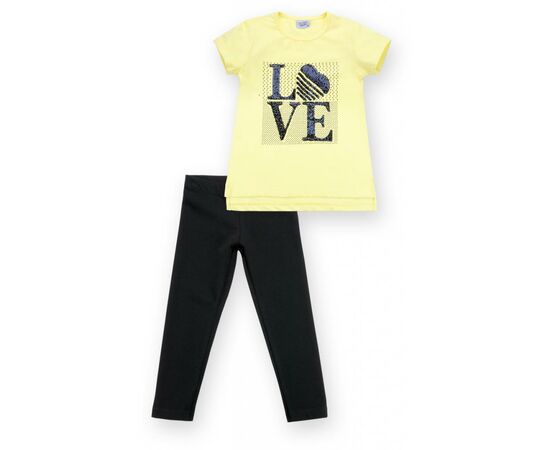 Набор детской одежды Breeze с надписью "LOVE" из пайеток (8307-128G-yellow)
