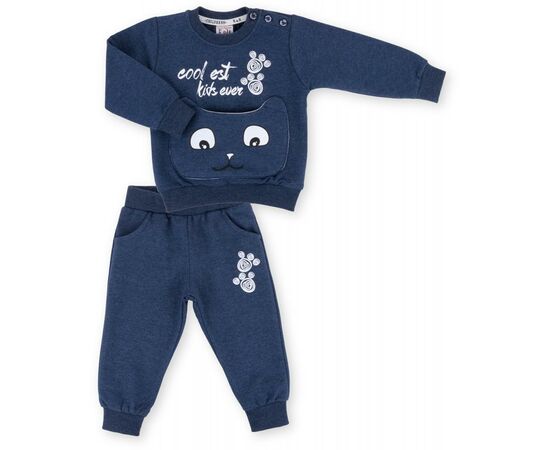 Набір дитячого одягу Breeze з котиком на кишені (9701-80B-blue)