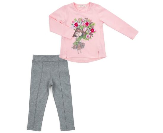 Набір дитячого одягу Breeze з дівчинкою з букетом (13258-92G-pink)