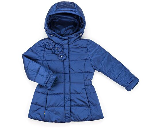Куртка Snowimage удлиненная с капюшоном и цветочками (SICY-G107-110G-blue)