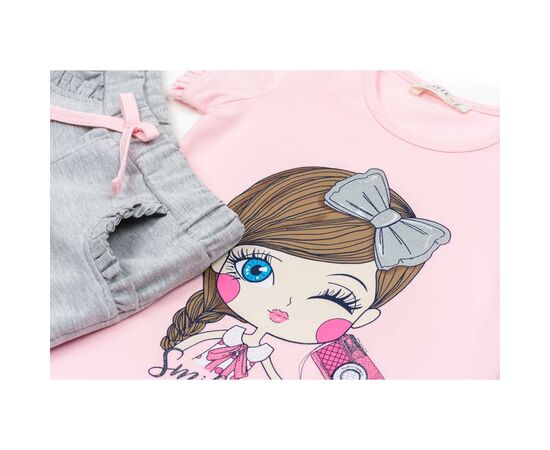 Набор детской одежды Breeze с девочкой (12485-92G-pink), изображение 3 Набор детской одежды Breeze с девочкой (12485-92G-pink), изображение 3