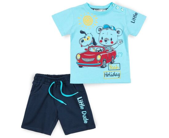 Набор детской одежды Breeze с мишкой в машинке (12144-104B-blue)