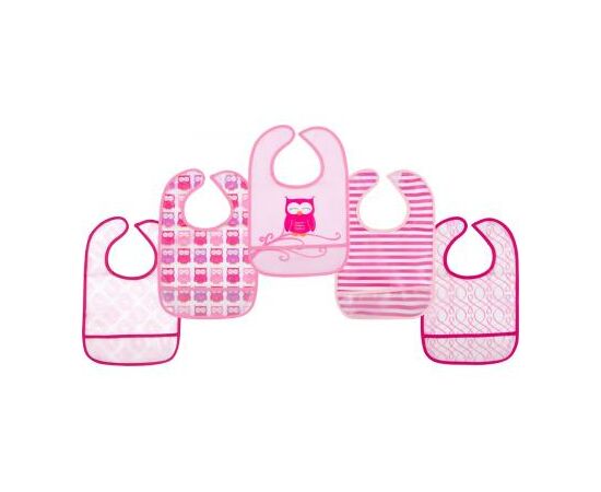 Слинявчик Luvable Friends 5 шт з візерунками, рожевий (2208 F)