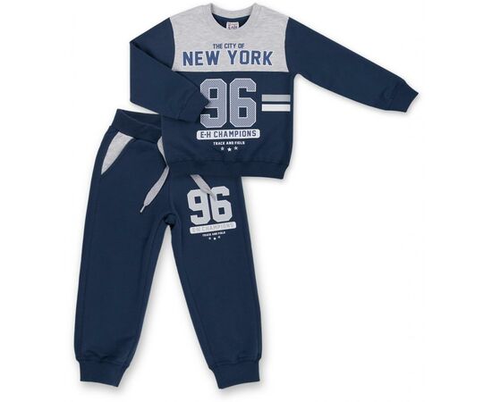 Спортивний костюм Breeze сірий меланж індиго "New York" (7938-98B-gray-blue)