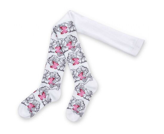 Колготки BNM з сірими квіточками на білому фоні (M0C0301-0979-5G-gray white)
