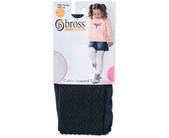 Колготки Bross в косички (2561-11-12G-blue), изображение 4 Колготки Bross в косички (2561-11-12G-blue), изображение 4