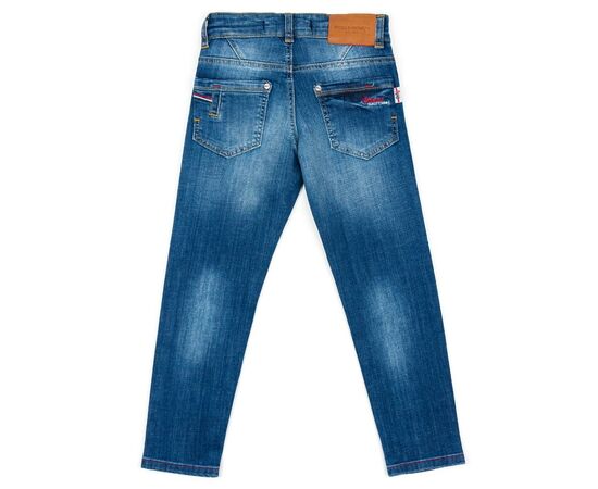 Штаны детские A-Yugi зауженные с потертостями (2698-116B-blue), изображение 2 Штаны детские A-Yugi зауженные с потертостями (2698-116B-blue), изображение 2