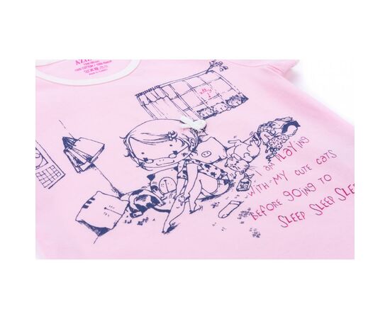 Пижама Aziz с девочкой и котиками (9136-05G-pink), изображение 6 Пижама Aziz с девочкой и котиками (9136-05G-pink), изображение 6