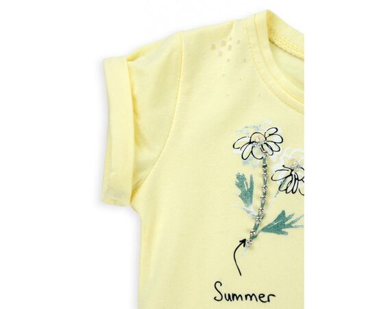 Футболка дитяча Haknur з квіточками і намистинками (5699--98G-yellow), зображення 4 Футболка дитяча Haknur з квіточками і намистинками (5699--98G-yellow), зображення 4