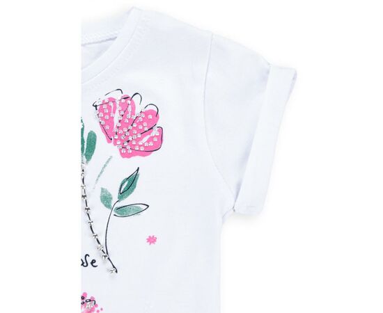 Футболка дитяча Haknur з квіточками і намистинками (5699-104G-white), зображення 4 Футболка дитяча Haknur з квіточками і намистинками (5699-104G-white), зображення 4