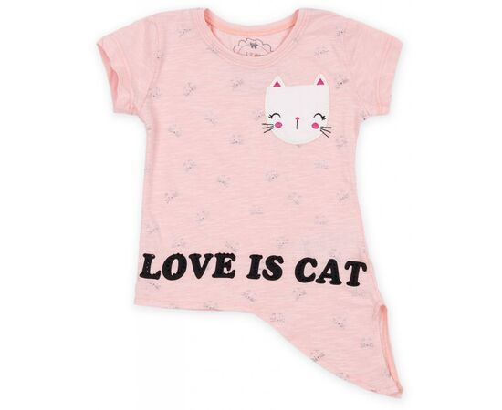 Футболка дитяча Haknur "Love is cat" (5754-104G-peach)