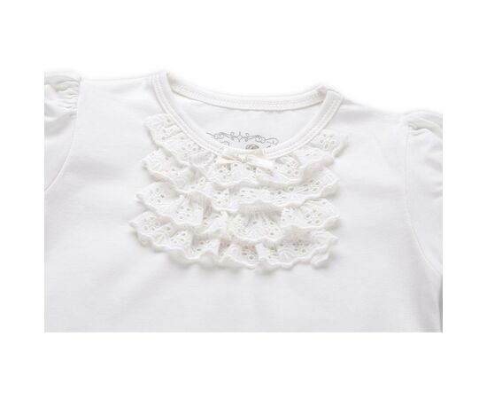 Футболка детская Breeze с кружевными рюшами (6640-92G-cream), изображение 2 Футболка детская Breeze с кружевными рюшами (6640-92G-cream), изображение 2