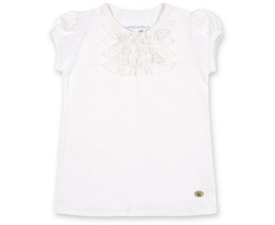 Футболка детская Breeze с кружевными рюшами (6640-92G-cream)