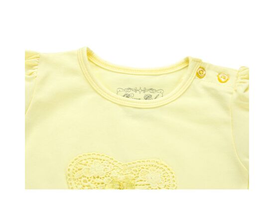 Футболка детская Breeze с сердцем из кружев (7444-74G-yellow), изображение 2 Футболка детская Breeze с сердцем из кружев (7444-74G-yellow), изображение 2