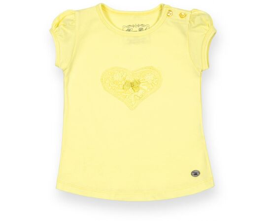 Футболка детская Breeze с сердцем из кружев (7444-74G-yellow)
