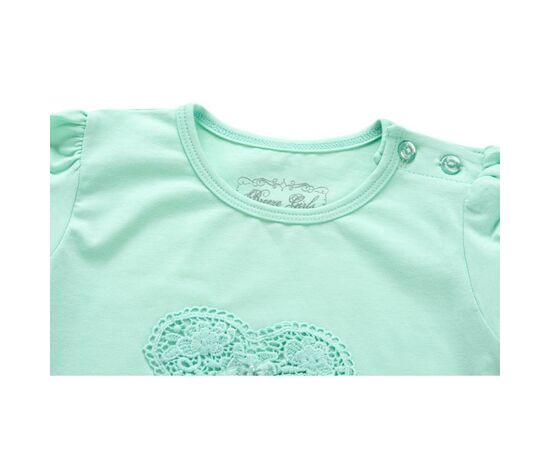 Футболка детская Breeze с сердцем из кружев (7444-86G-mint), изображение 2 Футболка детская Breeze с сердцем из кружев (7444-86G-mint), изображение 2
