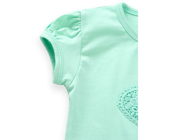 Футболка детская Breeze с сердцем из кружев (7444-86G-mint), изображение 4 Футболка детская Breeze с сердцем из кружев (7444-86G-mint), изображение 4