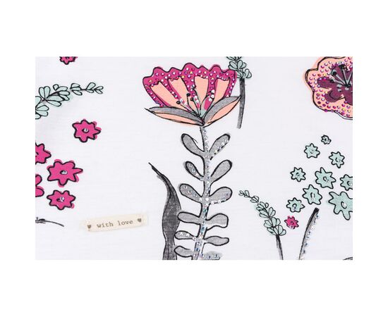 Футболка дитяча Haknur з мальвами і стразами (55-110G-beige), зображення 4 Футболка дитяча Haknur з мальвами і стразами (55-110G-beige), зображення 4