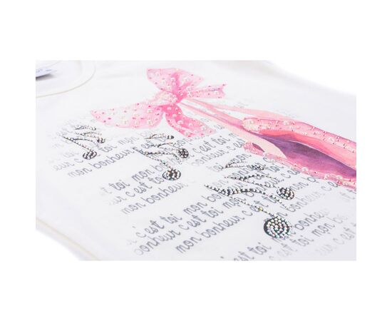 Футболка детская Breeze с нотками и балетками (8795-98G-cream), изображение 4
