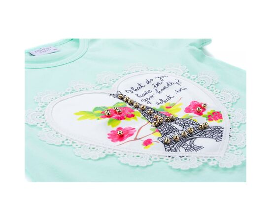 Футболка дитяча Breeze з вежею (8326-128G-mint), зображення 4 Футболка дитяча Breeze з вежею (8326-128G-mint), зображення 4