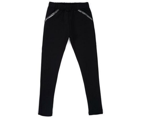 Лосини Breeze з декоративними блискавками (9956-140G-black)