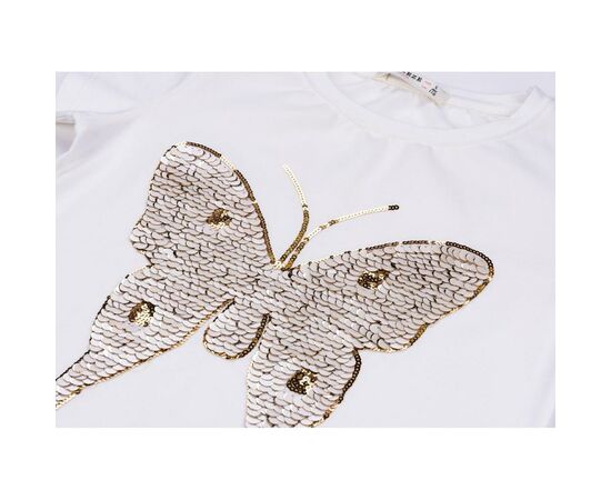 Футболка детская Breeze с бабочкой из пайеток (11055-116G-cream), изображение 4 Футболка детская Breeze с бабочкой из пайеток (11055-116G-cream), изображение 4