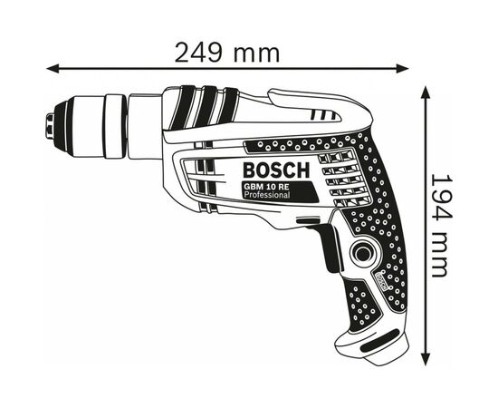 Дриль Bosch GBM 10 RE (0.601.473.600), зображення 3 Дриль Bosch GBM 10 RE (0.601.473.600), зображення 3