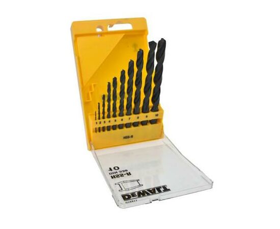 Набор сверл DeWALT HSS-R по металлу, 10шт, d=1-10мм. (DT5911), изображение 2 Набор сверл DeWALT HSS-R по металлу, 10шт, d=1-10мм. (DT5911), изображение 2