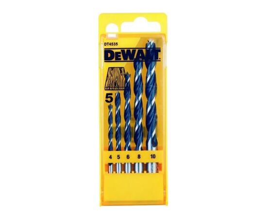 Набор сверл DeWALT по дереву, d=4,5,6,8,10мм. (DT4535)