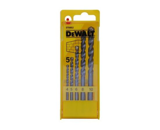 Набор сверл DeWALT по кирпичу, 5шт, d=4,5,6,8,10мм. (DT6952)