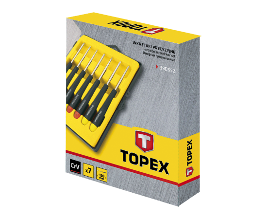Отвертка Topex прецизионная набор 7 шт. (39D552), изображение 2 Отвертка Topex прецизионная набор 7 шт. (39D552), изображение 2