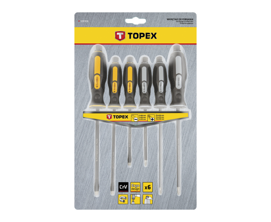 Набор отверток Topex ударных, 6 шт. (39D506), изображение 2 Набор отверток Topex ударных, 6 шт. (39D506), изображение 2
