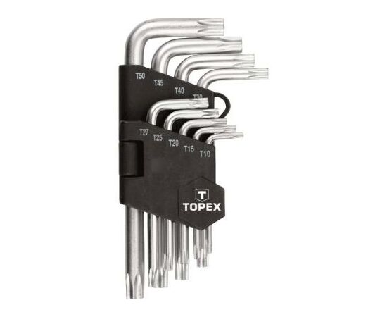 Набор инструментов Topex ключи шестигранные Torx T10-T50, набор 9 шт.*1 уп. (35D960), изображение 2 Набор инструментов Topex ключи шестигранные Torx T10-T50, набор 9 шт.*1 уп. (35D960), изображение 2
