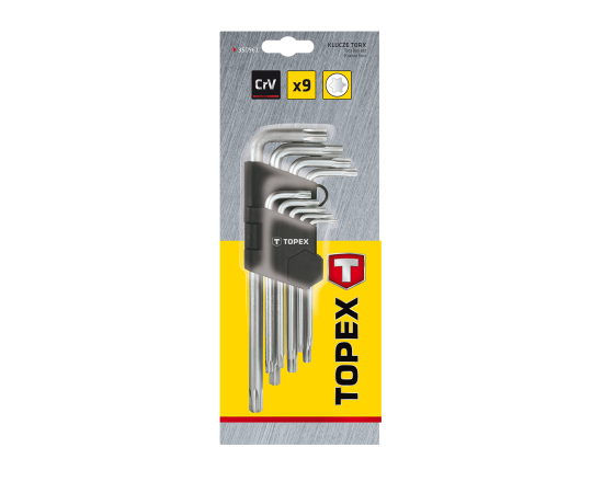 Набор инструментов Topex ключи шестигранные Torx T10-T50, набор 9 шт.*1 уп. (35D961), изображение 2 Набор инструментов Topex ключи шестигранные Torx T10-T50, набор 9 шт.*1 уп. (35D961), изображение 2