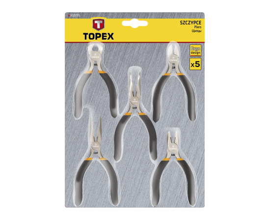 Набор инструментов Topex плоскогубцев и кусачек прецизионных, 5 шт (32D755), изображение 2