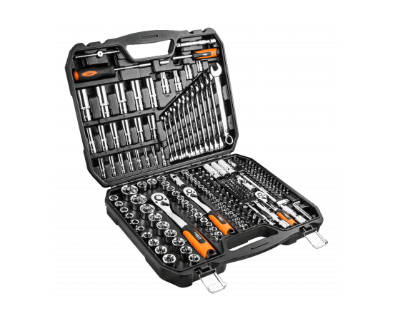 Набор инструментов Neo Tools 219 шт., 1/2", 3/8", 1/4", CrV (08-671), изображение 2 Набор инструментов Neo Tools 219 шт., 1/2", 3/8", 1/4", CrV (08-671), изображение 2