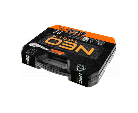 Набор инструментов Neo Tools 82 шт., 1/2", 1/4", CrV (08-672), изображение 3 Набор инструментов Neo Tools 82 шт., 1/2", 1/4", CrV (08-672), изображение 3